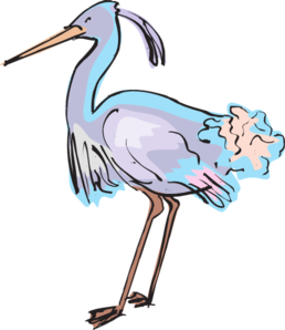 Purple And Blue Heron Clip Art